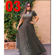 Load image into Gallery viewer, Women Long Maxi Dress Summer Floral Print Bohemian Beach Dress Casual Short Sleeve Bandage Party Dress Plus Size Vestidos