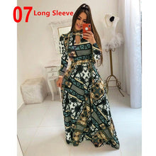 Load image into Gallery viewer, Women Long Maxi Dress Summer Floral Print Bohemian Beach Dress Casual Short Sleeve Bandage Party Dress Plus Size Vestidos