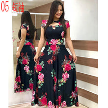 Load image into Gallery viewer, Elegant Spring Autumn Women Dress 2019 Casual Bohmia Flower Print Maxi Dresses Fashion Hollow Out Tunic Vestidos Dress Plus Size
