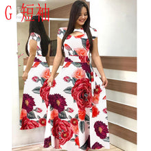 Load image into Gallery viewer, Elegant Spring Autumn Women Dress 2019 Casual Bohmia Flower Print Maxi Dresses Fashion Hollow Out Tunic Vestidos Dress Plus Size